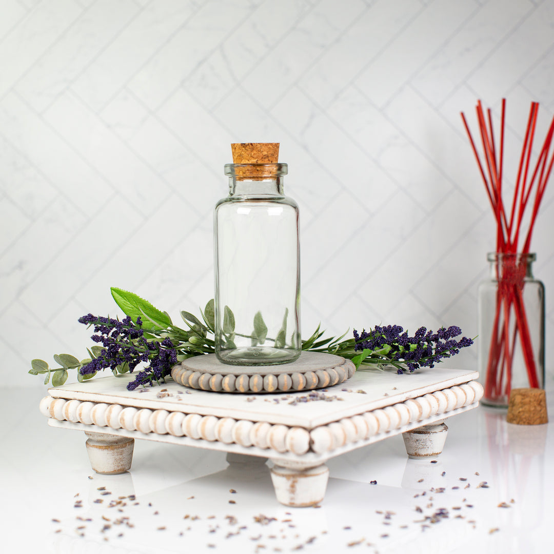 6oz Clear Glass Apothecary Cylinder Bottle with Cork Lid