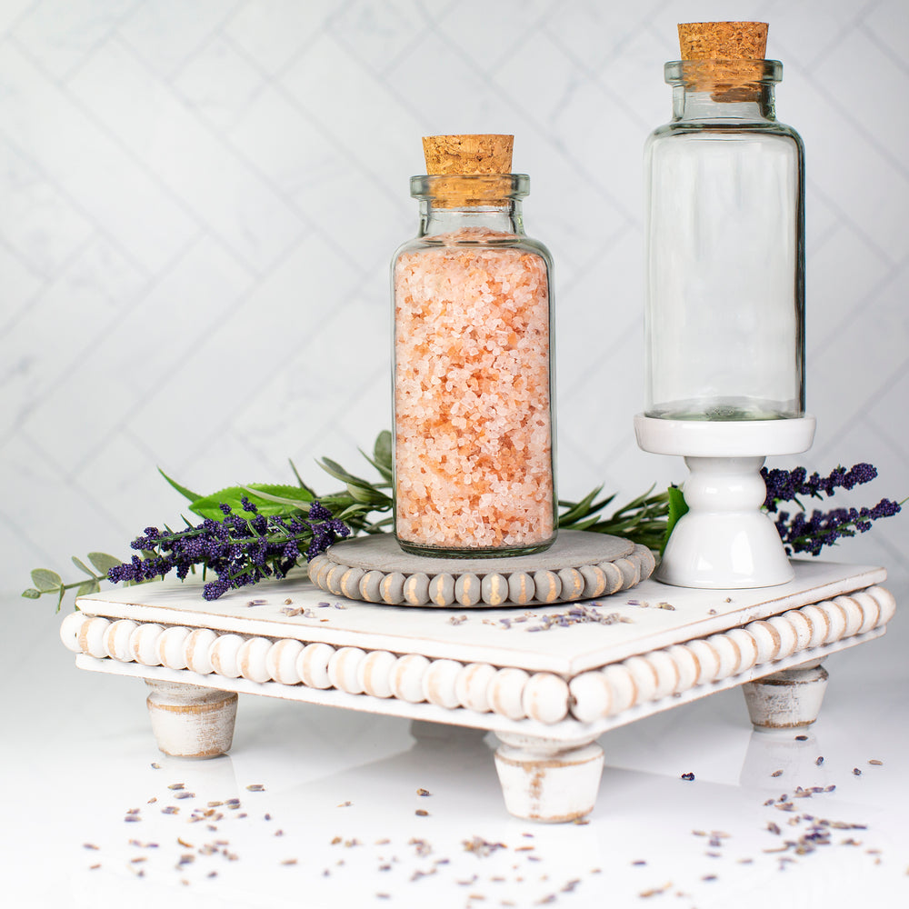 6 oz Clear Glass Apothecary Cylinder Bottle with Cork Lid