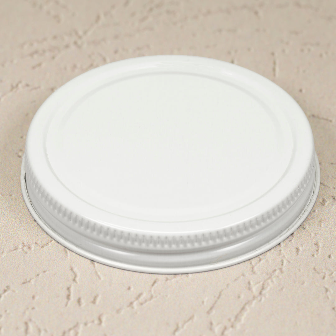 70-400 White Metal Cap with Plastisol Liner