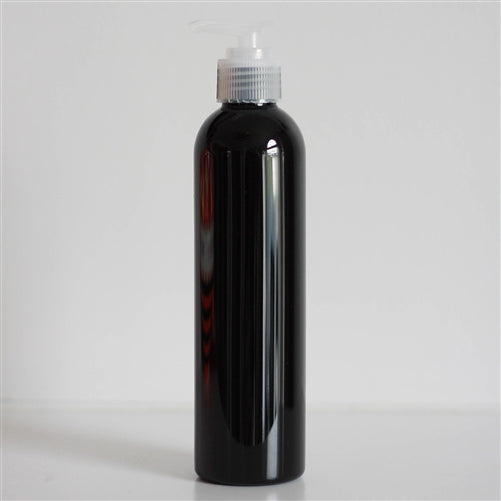 8 oz Black PET Bullet With Pump - Natural