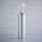240 ml Aluminum Bottle with White Mini Trigger Sprayer