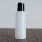 120 ml Natural HDPE Cylinder with Disc Cap - Black