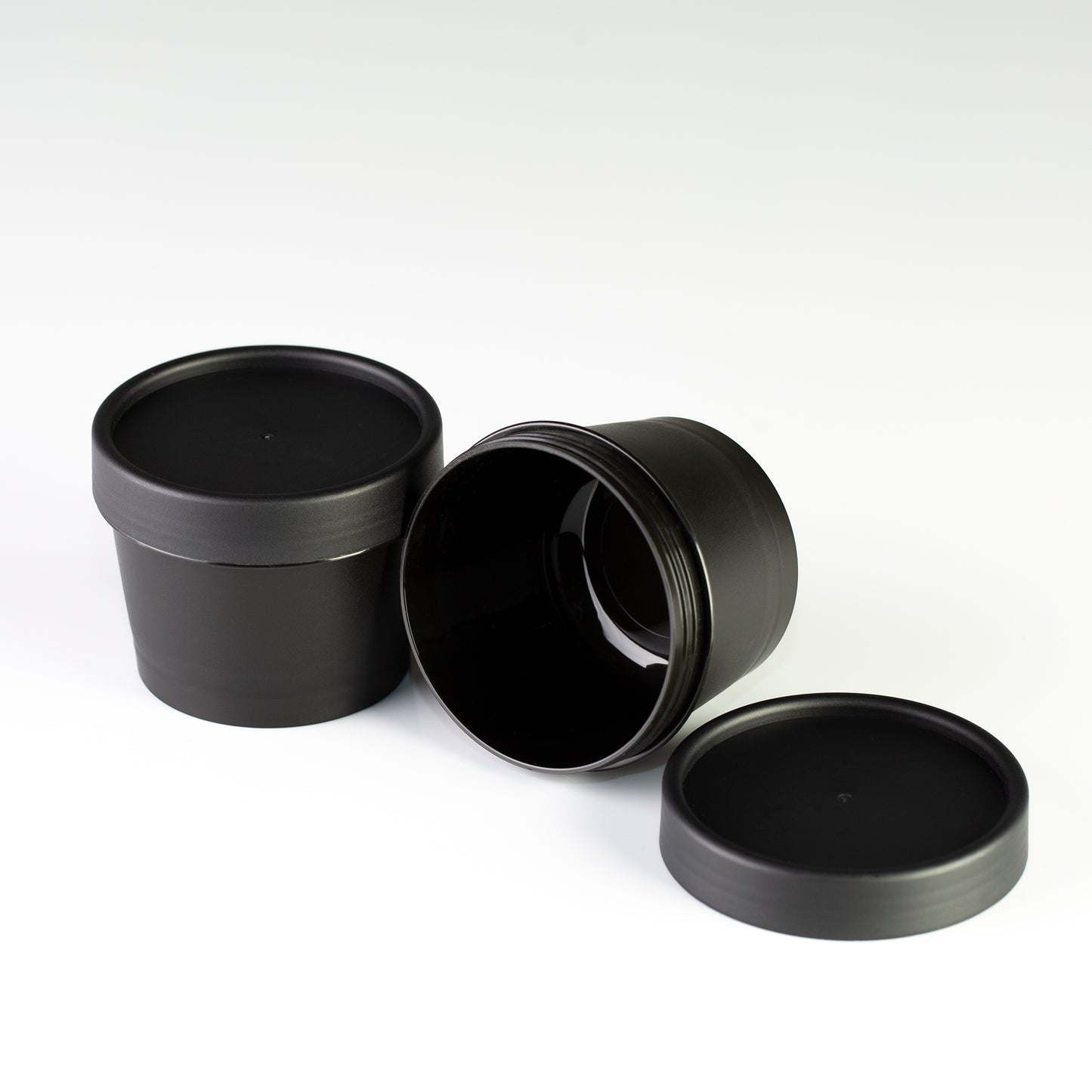 3.4 oz (100ml) Black Cosmetic Pot with Lid