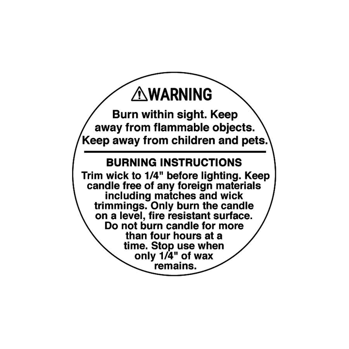 Candle Caution Labels - 1.25" Diameter