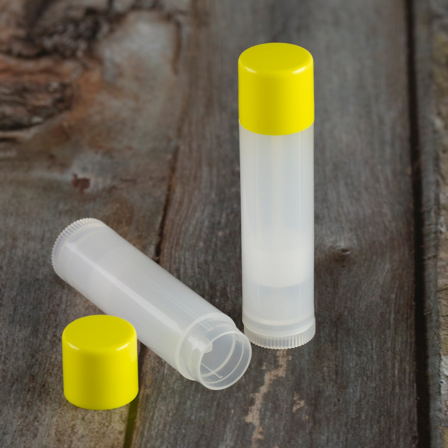 natural lip balm tube yellow cap