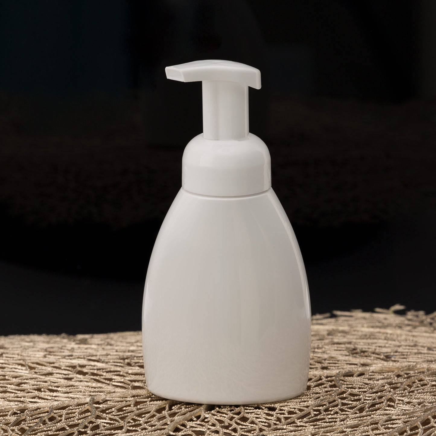 8.4 oz White Oval Foamer Bottle with White Pump