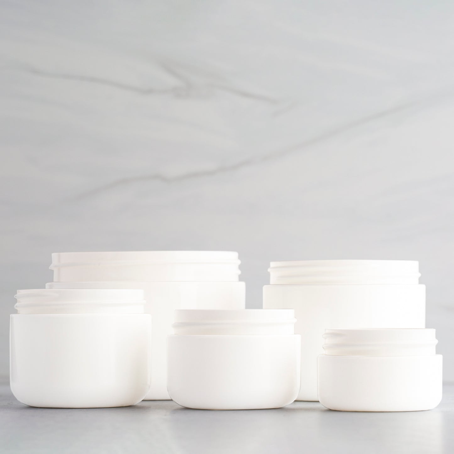 White Round Base Plastic Jars