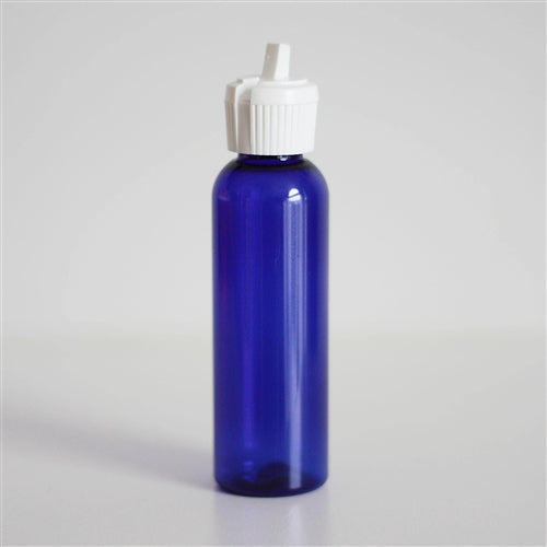 2 oz Blue PET Bullet with White Turret Cap