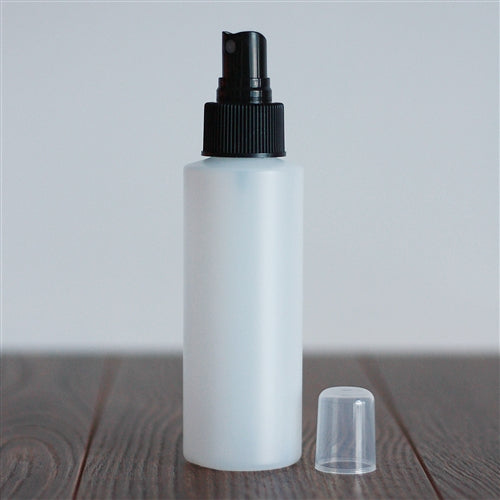 120 ml Natural HDPE Cylinder with Mister - Black