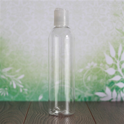 8 oz Clear PET Bullet with Disc Cap - Natural