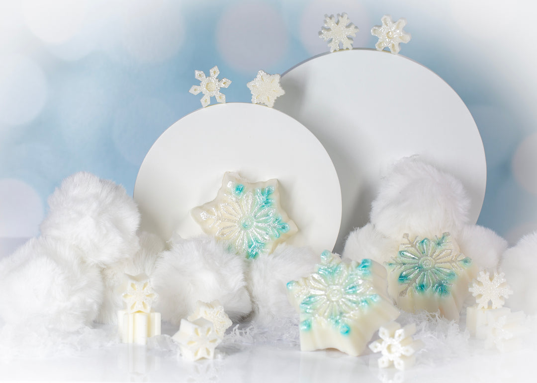 Glittery Snowflake Melt and Pour Soaps