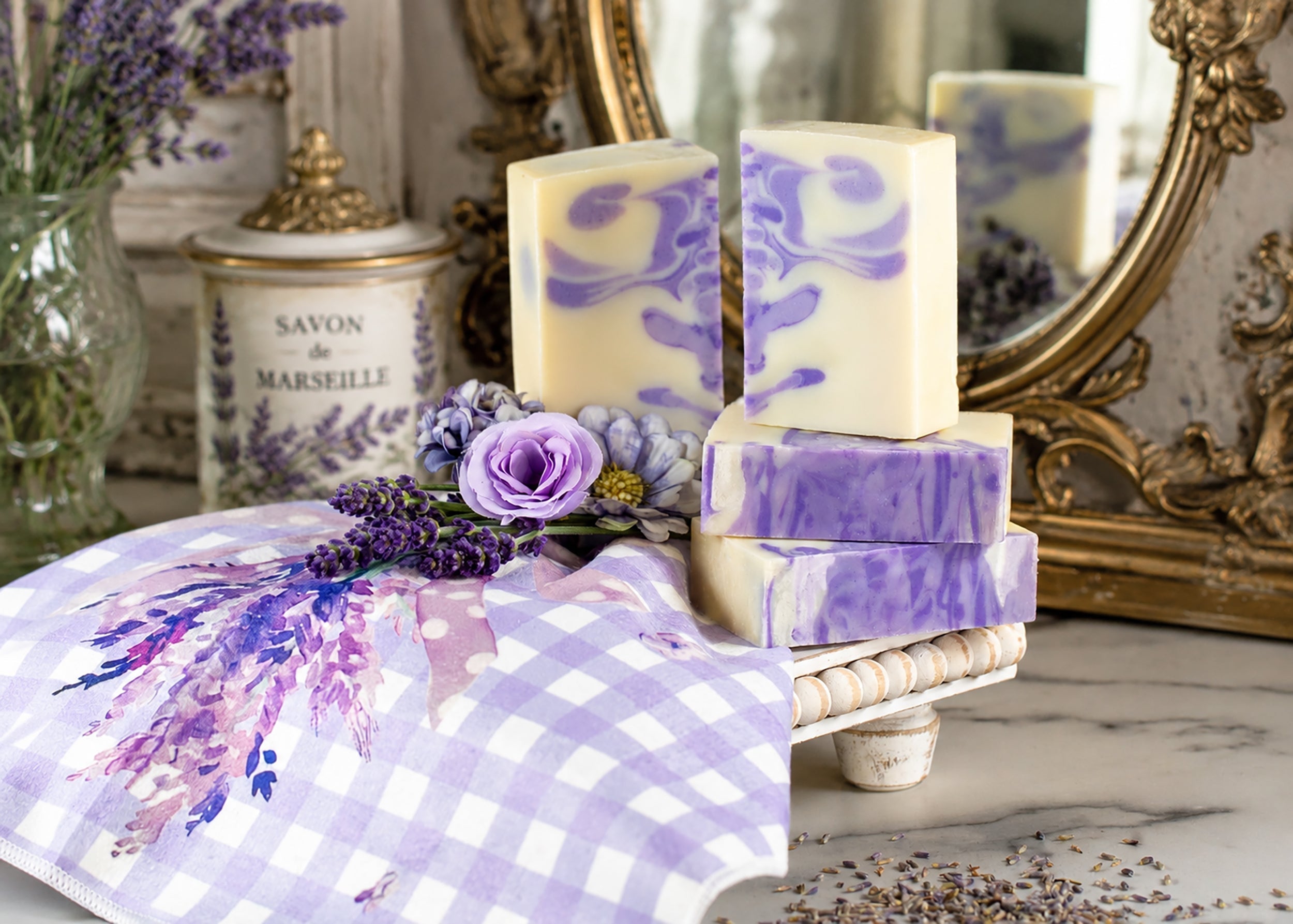 Lavender Drop Swirl Cold Process Soap