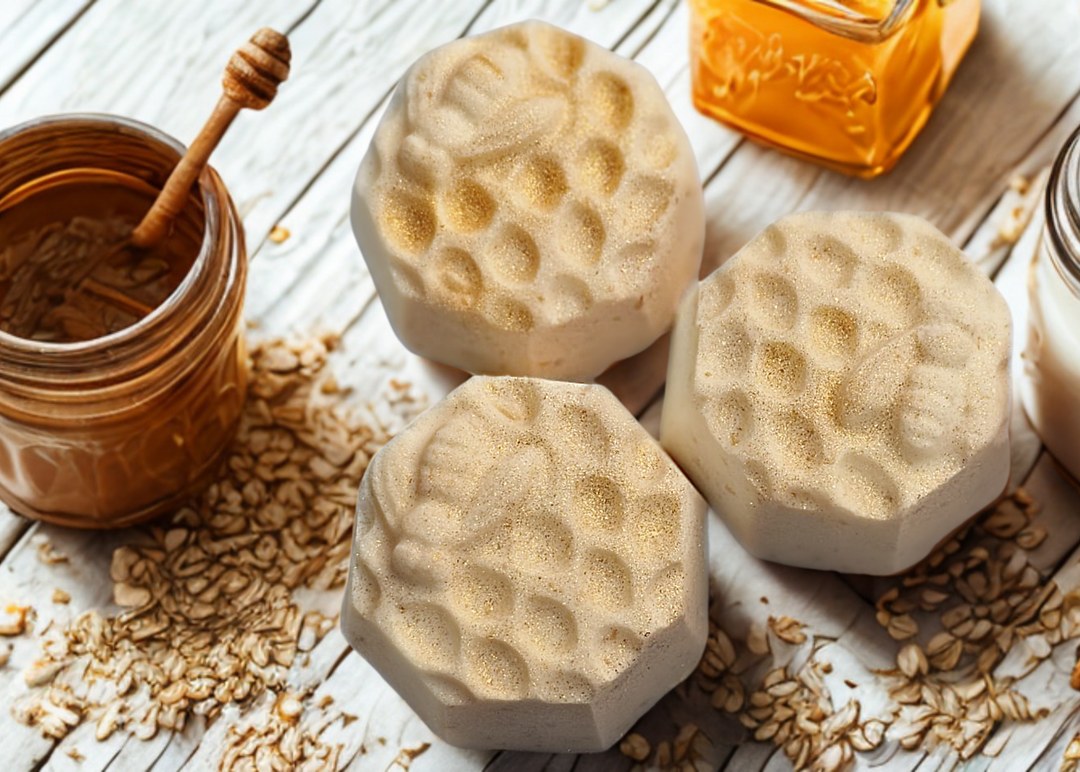 Oatmeal, Milk and Honey Bee’s Bath Bombs
