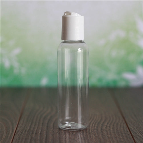 2 oz Clear PET Bullet with Disc Cap - White