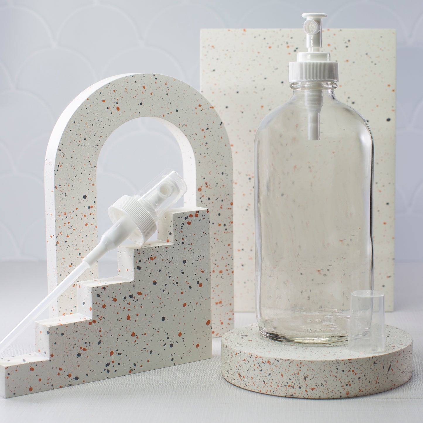 16 oz Clear Glass Bottle with 28-400 White Regular Mist Sprayer
