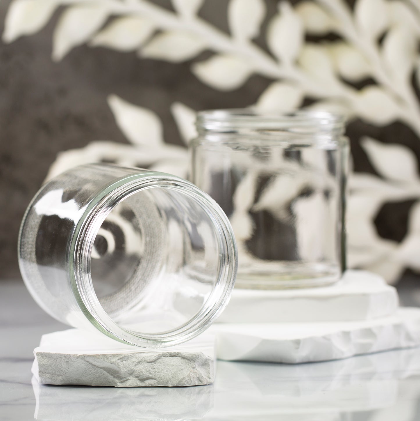 16 oz Clear Glass Jar with 89-400 Neck