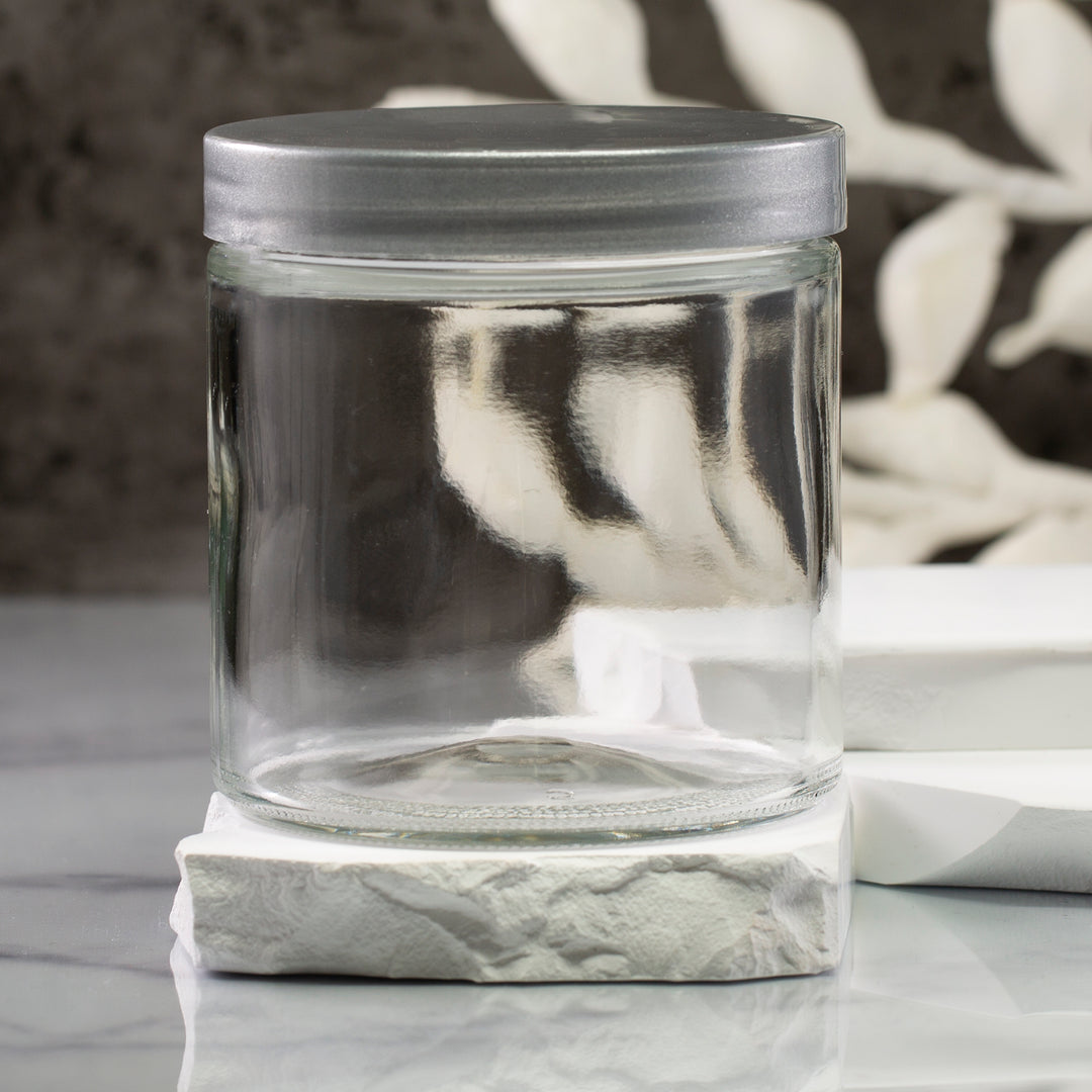 16 oz Clear Glass Jar with 89-400 Neck