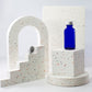 1 oz Blue Glass Boston Round Bottle with 20-400 Aluminum Cap
