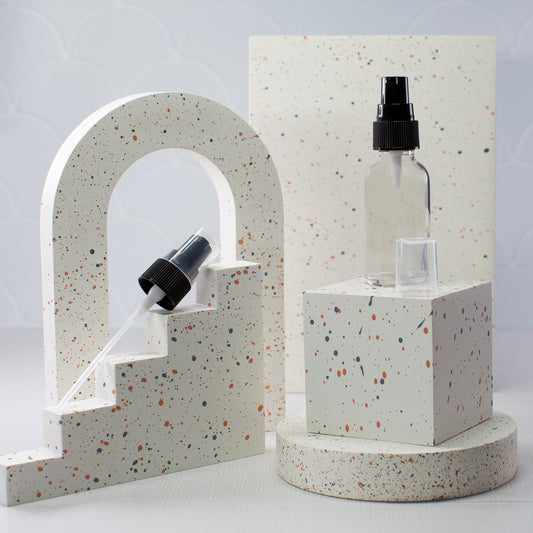 1 oz Clear Glass Bottle with 20-400 Black Treatment Pump