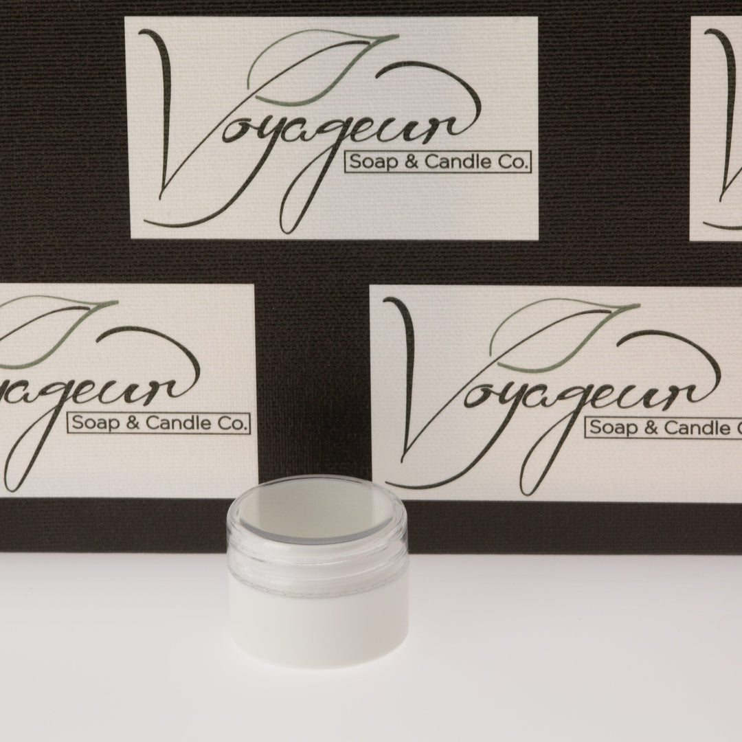 .25 oz / 7.5ml White Lip Balm Jar with Clear Cap