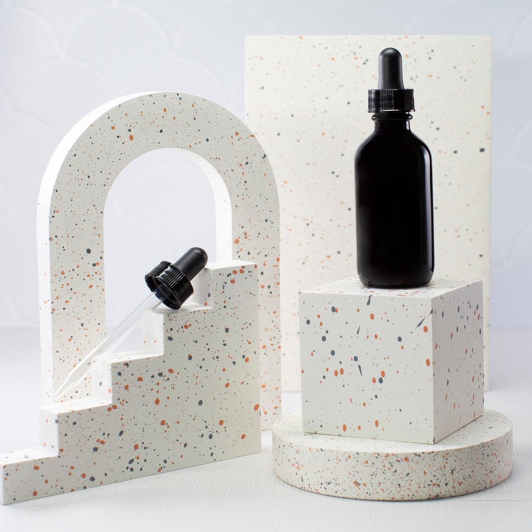 2 oz Black Glass Bottle with 20-400 Neck