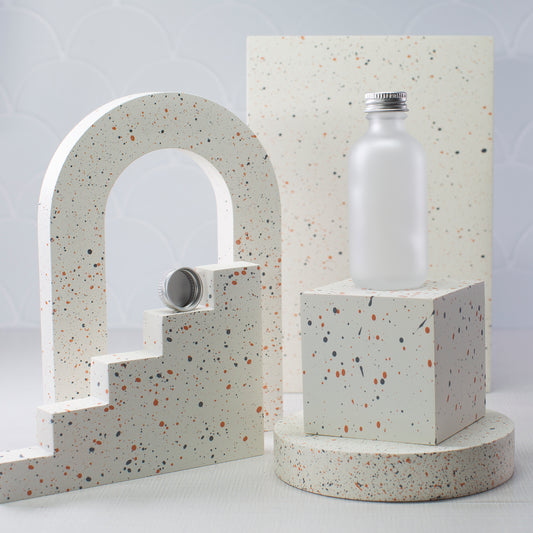 2 oz Frosted Glass Bottle with 20-400 Aluminum Cap
