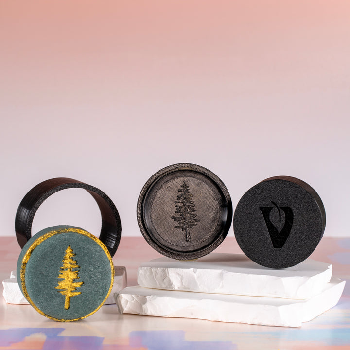 Fir Tree Embossed Round Shower Steamer &amp; Shampoo Bar Mold - 3D Printed