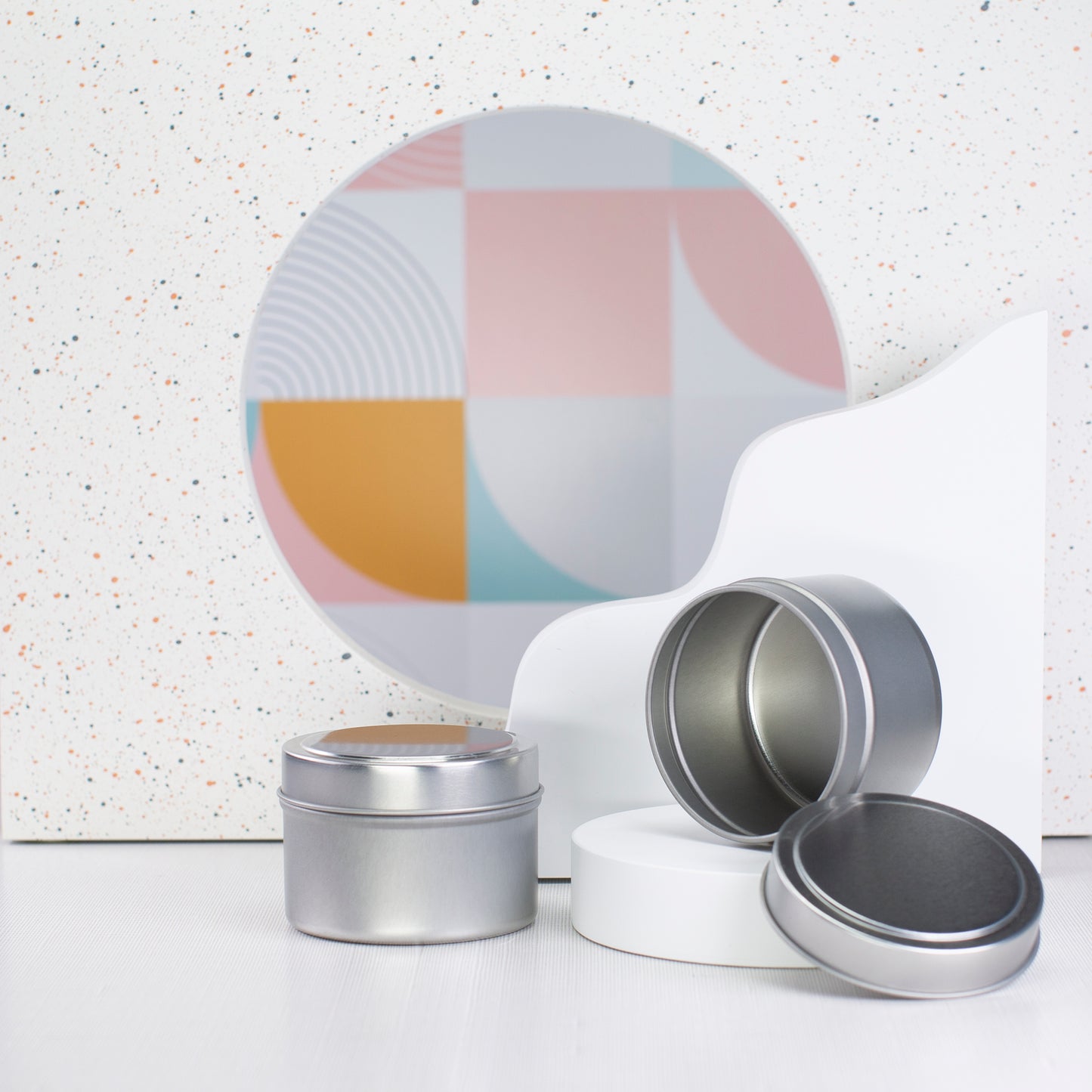 4 oz Silver Deep Metal Tins with Slip Cover Lid