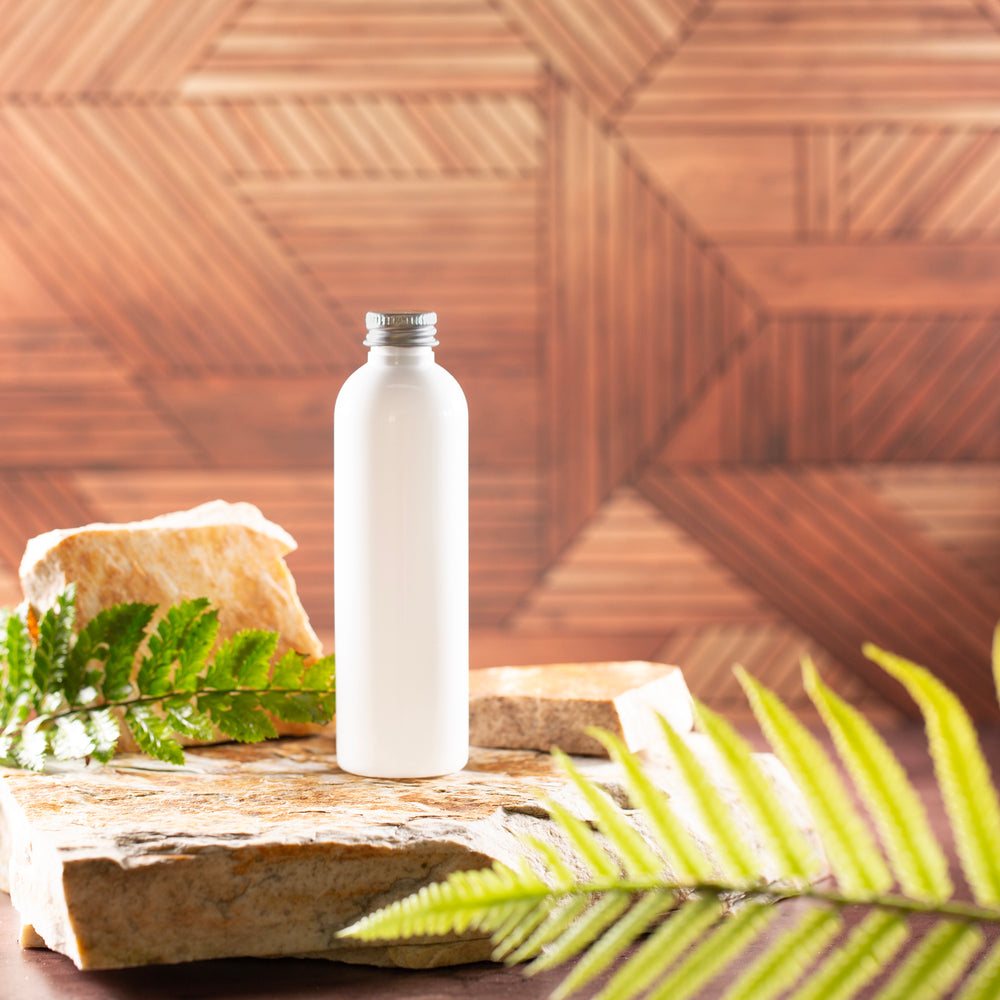 4 oz White Bullet Bottle with Aluminum Cap