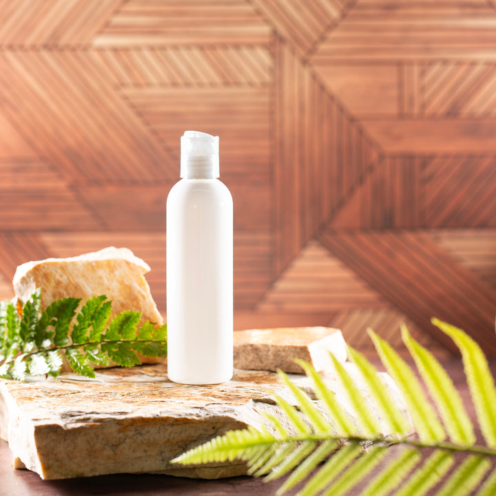 4 oz White Bullet Bottle with Natural Disc Cap