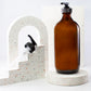 500 ml Amber Glass Bottle with 28-400 Black Saddle Pump