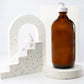 500 ml Amber Glass Bottle with 28-400 White Saddle Pump