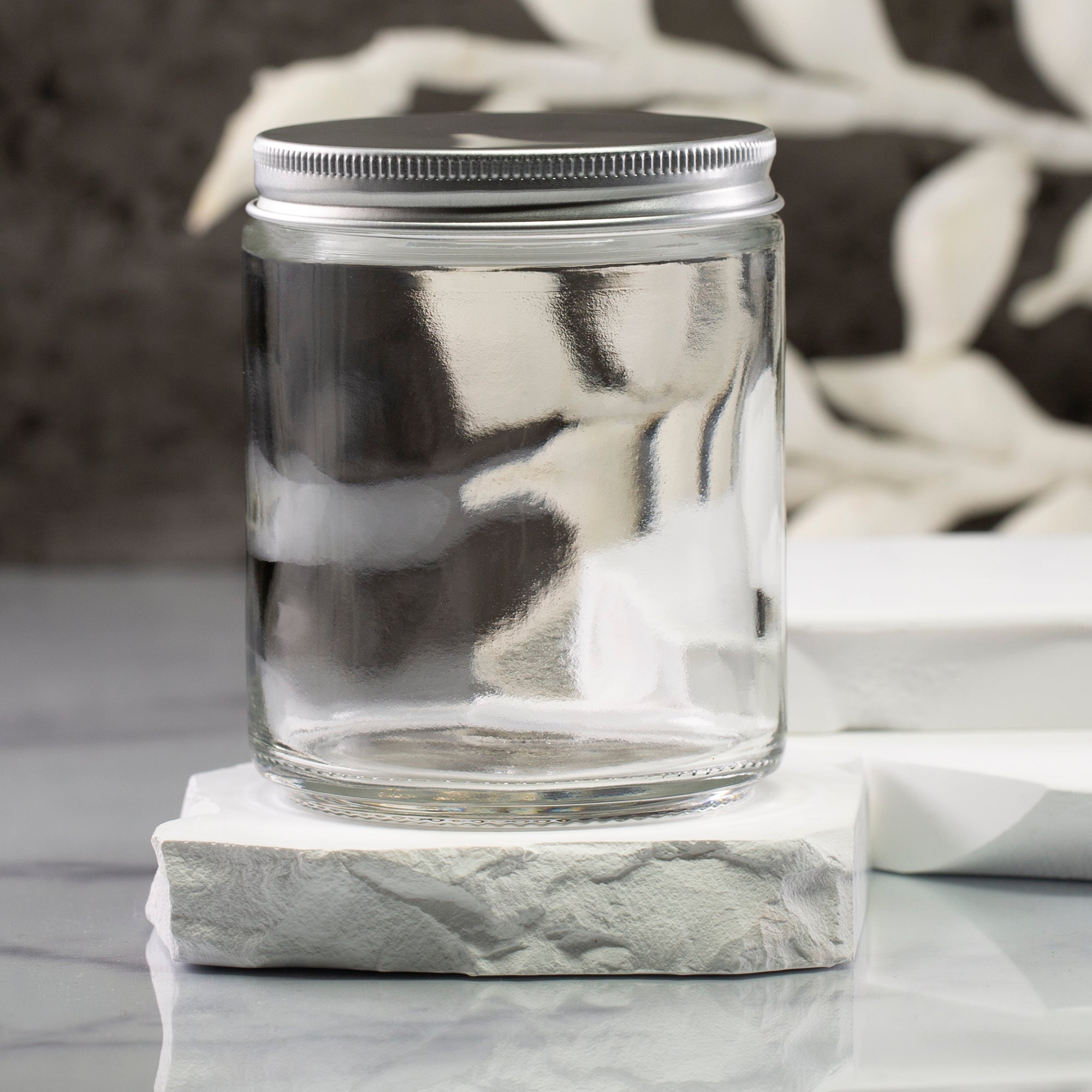 8 oz Clear Glass Jar with 70-400 Aluminum Cap