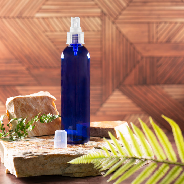 8 oz Blue PET Bullet Bottle with 24-410 Neck