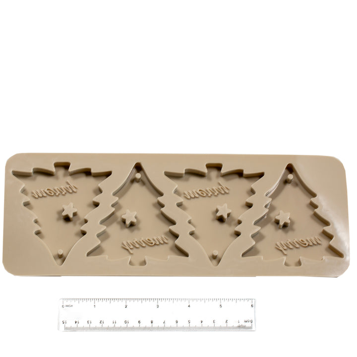 Christmas Tree Aroma Wax Tablet Mold - 4 Cavity