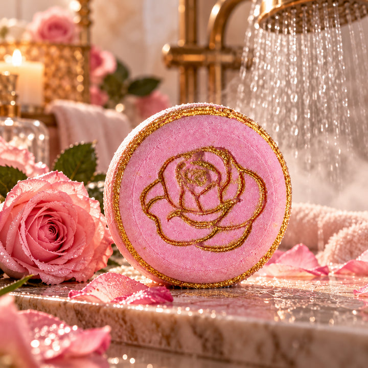 Rose Embossed Round Shower Steamer &amp; Shampoo Bar Mold - 3D Printed