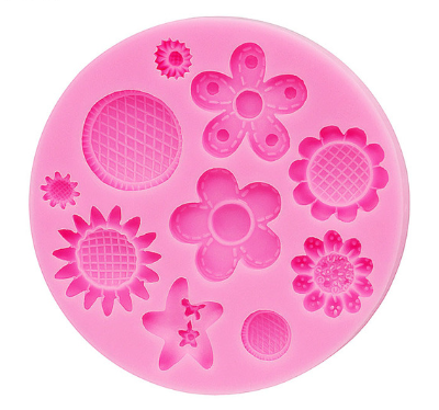 Flowers Mini Embed Silicone Mold - 10 Cavity