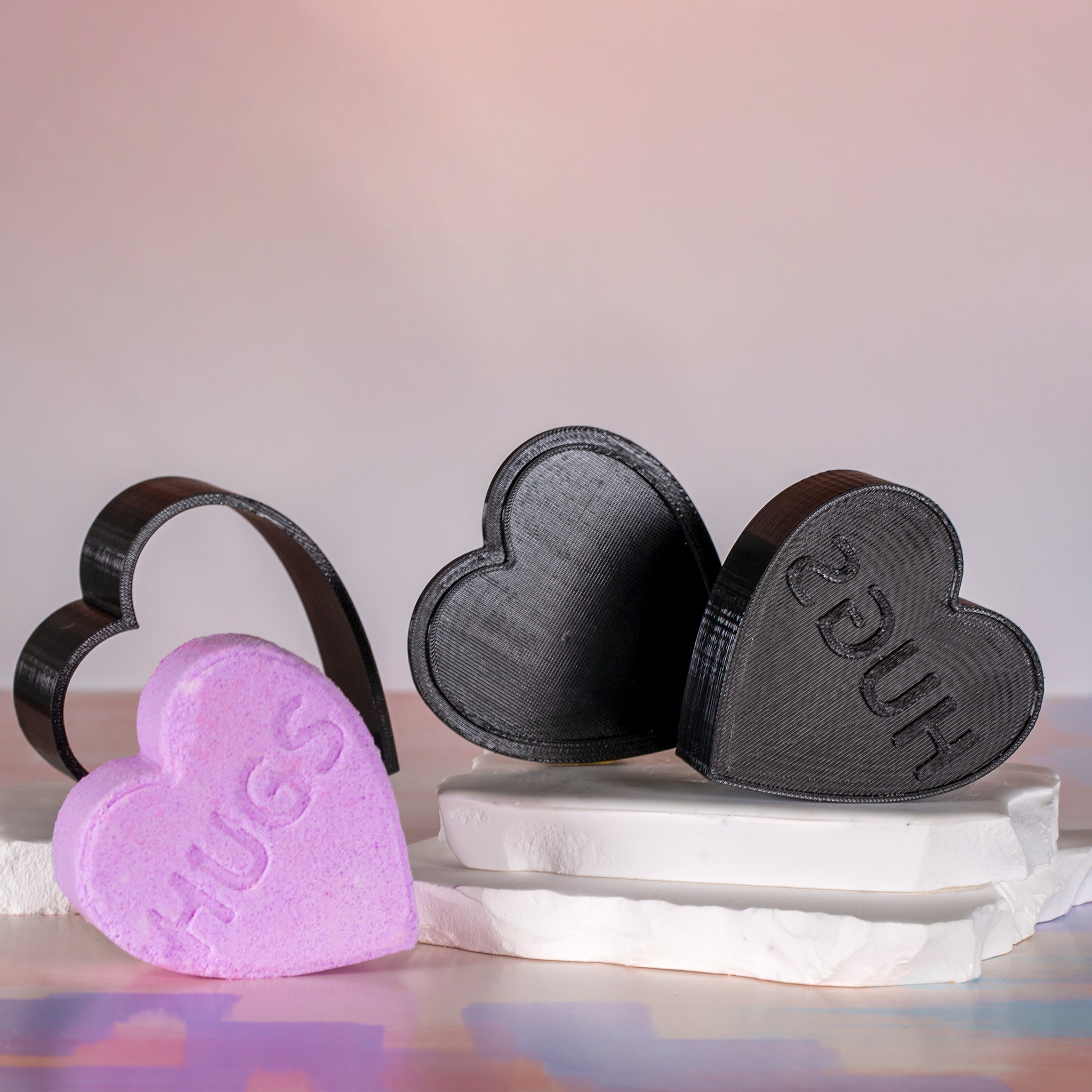 HUGS Conversation Heart - 3D Printed Bath Bomb Mold – Voyageur Soap ...