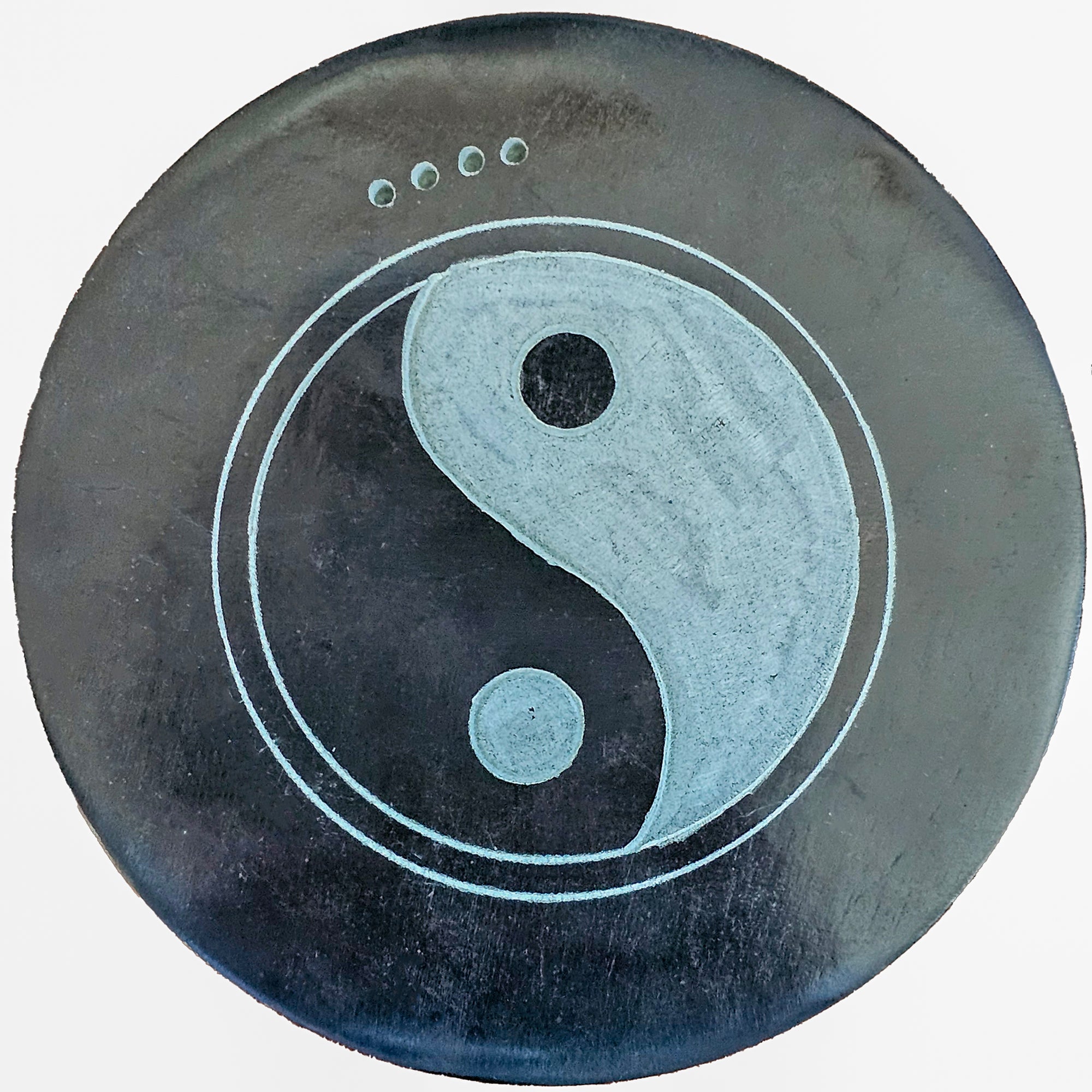 Soapstone Round Incense Holder - Yin and Yang