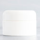 0.5 oz White Square Base Plastic Jar with White Dome Cap