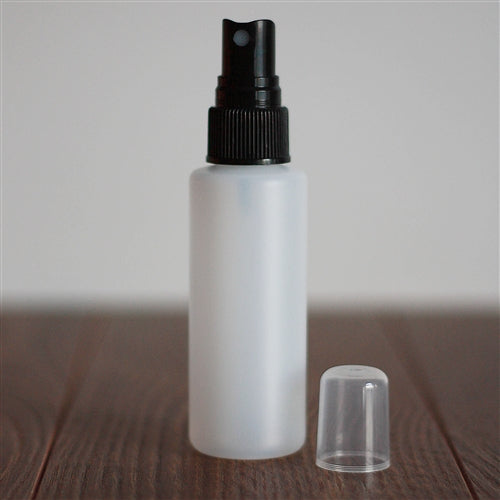 *60 ml Natural HDPE Cylinder with Mister - Black