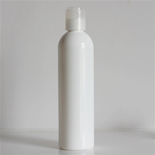 8 oz White Bullet Bottle with Disc Cap - Natural