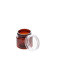 0.5 oz Straight Sided Amber Jar with Clear Dome Cap