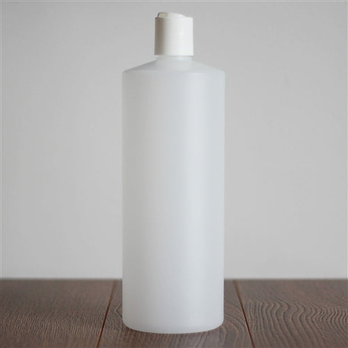 Natural HDPE Cylinder with Disc Cap - White 1 Litre