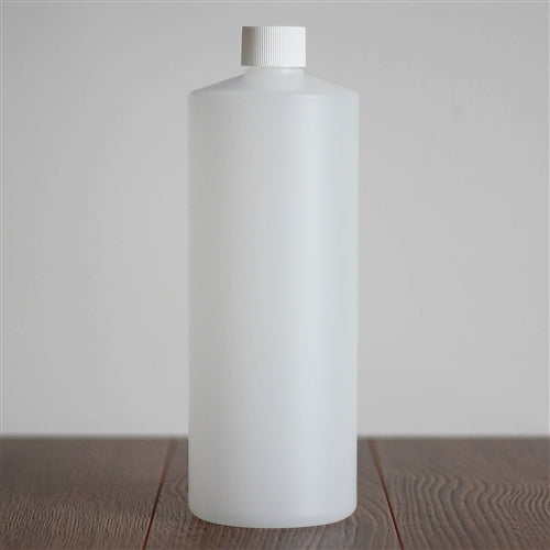 Natural HDPE Cylinder with White Ribbed Cap 1 Litre