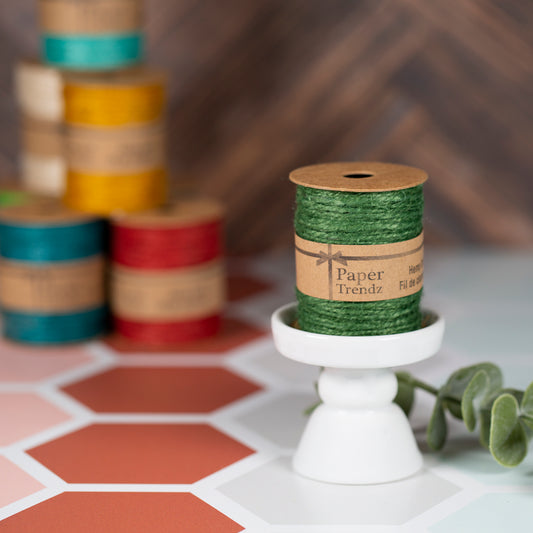 10 Meter Hemp Cord Ribbon - Hunter Green