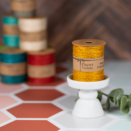 10 Meter Hemp Cord Ribbon - Mustard Yellow