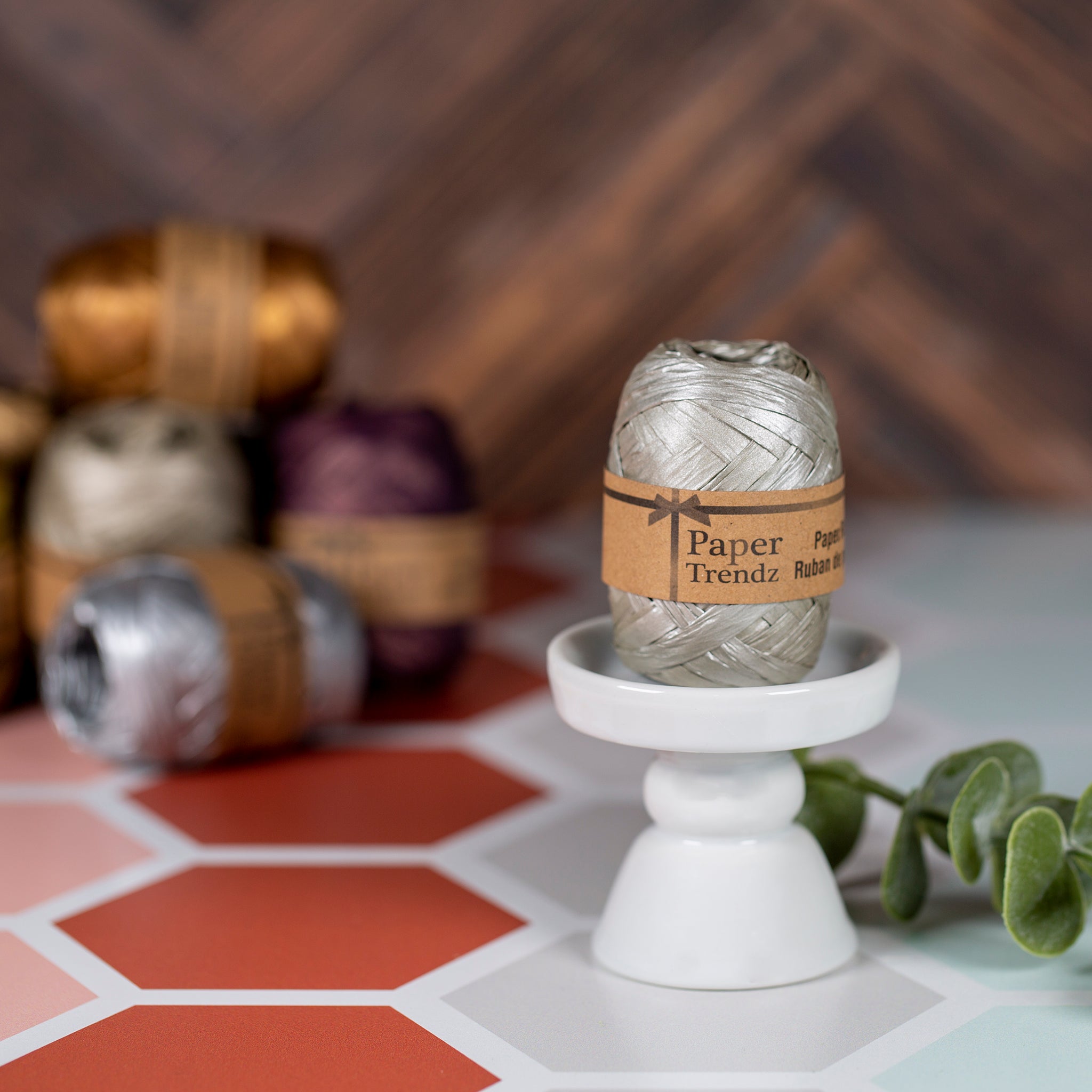 10 Meter Metallic Paper Raffia Ribbon - Antique Silver – Voyageur Soap ...