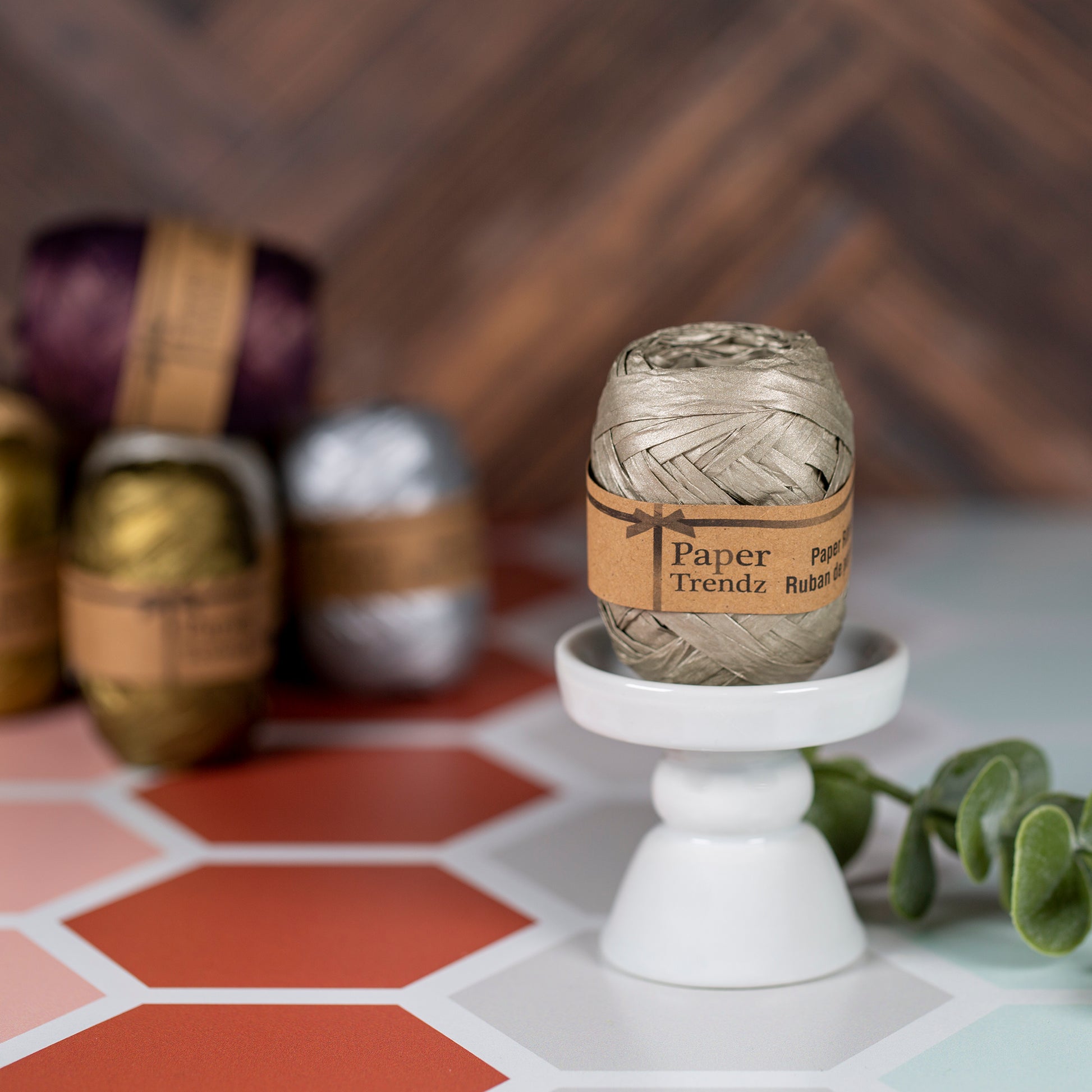 10 Meter Metallic Paper Raffia Ribbon - Pewter – Voyageur Soap & Candle