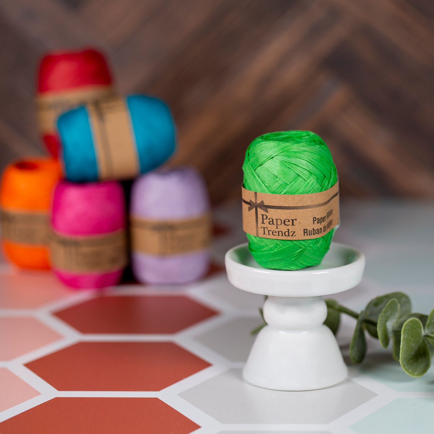 10 Meter Paper Raffia Ribbon - Green
